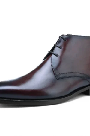 Calf Leather Men's Western Ankle Boots - Comfortable in Stock Chelsea Riding Boots for Men