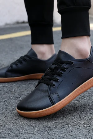 Oiaano Wide Toe Barefoot Woman Black Sneaker Man Leather Shoes Unisex Minimalist Breathable Comfort Outdoor Running Working